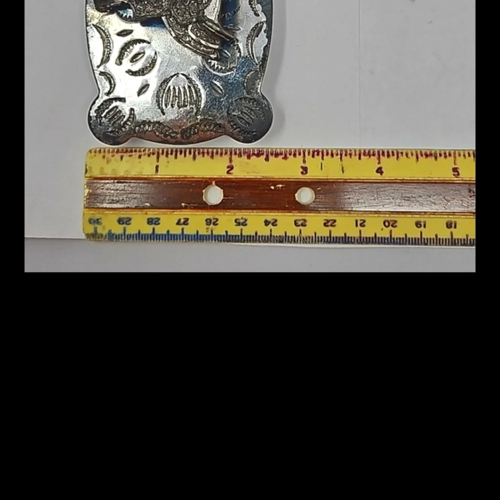 Vintage Mens Western Belt Buckle With A Raised Saddle